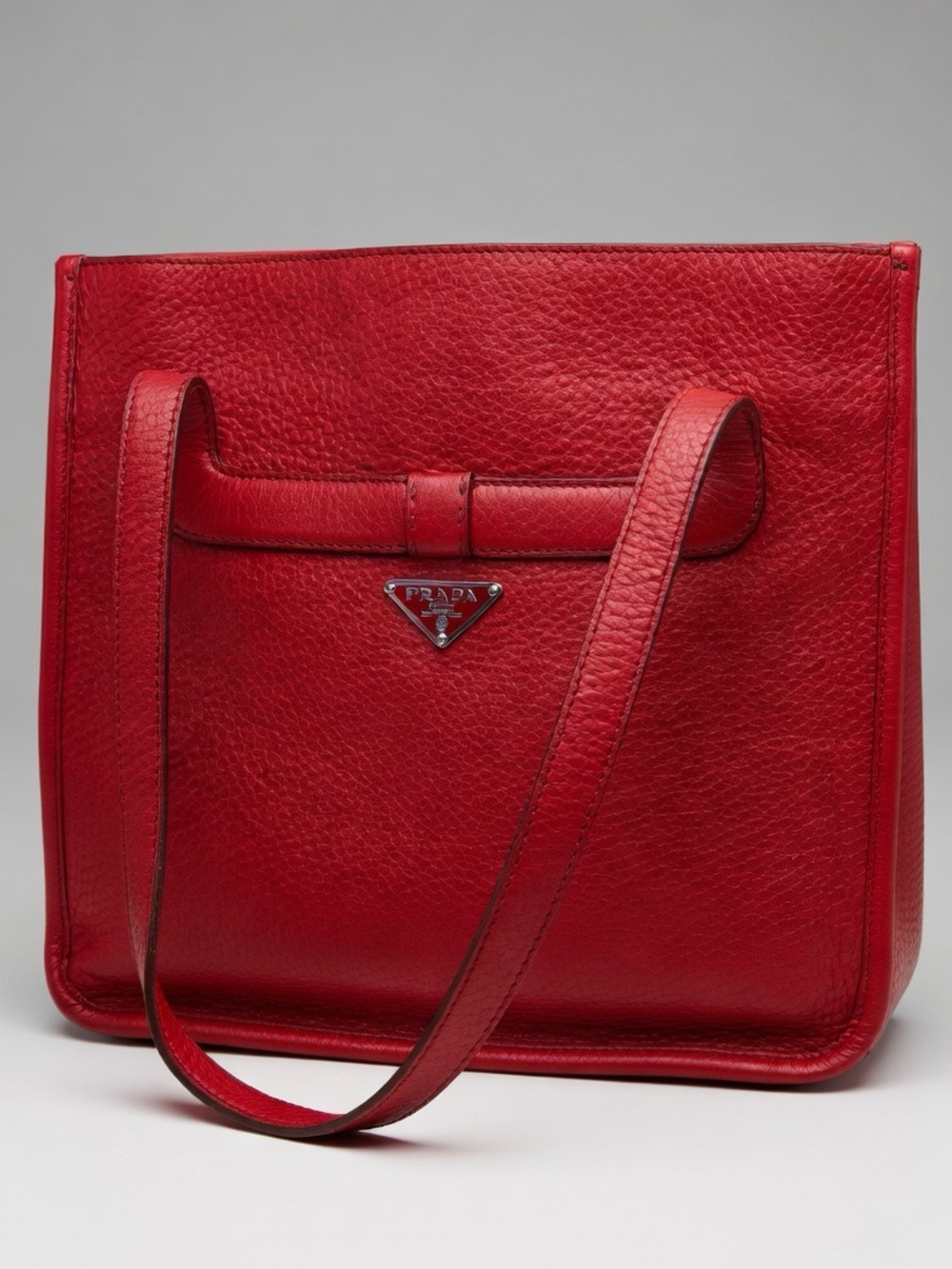 HOT! Prada Red Leather Bow Vitelli Daino Tote Shoulder Bag